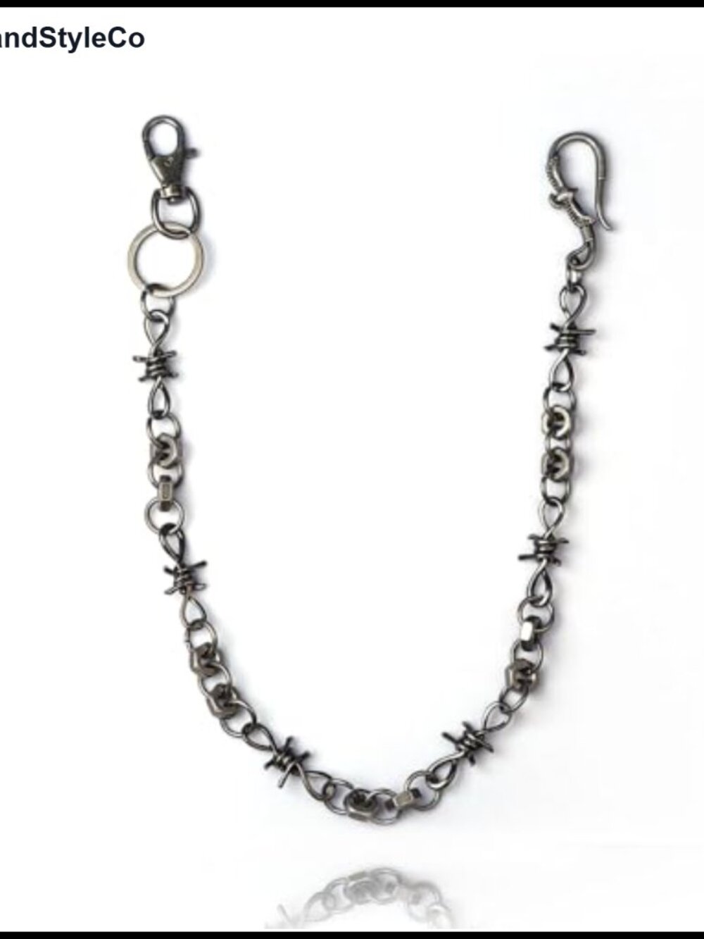 Punk Barbed Wire Chain Wallet Charm Keychain
